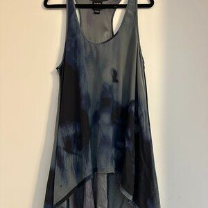 Mystical Witchy Punk Rock Indie Sleaze Silk High-Low Top Vintage Edun Size S